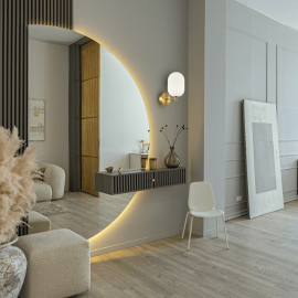 Milagro - Απλίκα Τοίχου Alias Χρυσό με Οπάλ Γυαλί