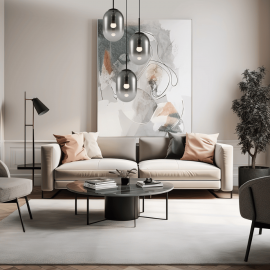 Κρεμαστό Φωτιστικό Alias 3xE14 Ø43cm Μαύρο με Φυμέ Γυαλί