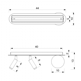 Milagro - Φωτιστικό Οροφής Ραγα Με Σποτ Και Μπάλες Sirio 44cm Μαύρο Λευκό