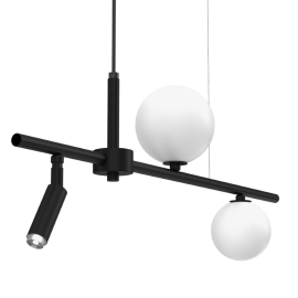 Milagro - Κρεμαστό 3φωτο Φωτιστικό Sirio 75cm Μαύρο Λευκό