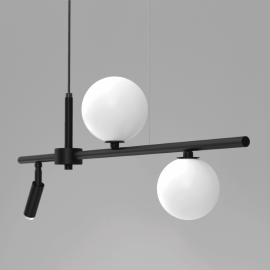 Milagro - Κρεμαστό 3φωτο Φωτιστικό Sirio 75cm Μαύρο Λευκό