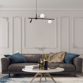 Milagro - Κρεμαστό 3φωτο Φωτιστικό Sirio 75cm Μαύρο Λευκό