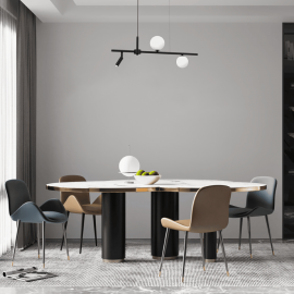 Milagro - Κρεμαστό 3φωτο Φωτιστικό Sirio 75cm Μαύρο Λευκό