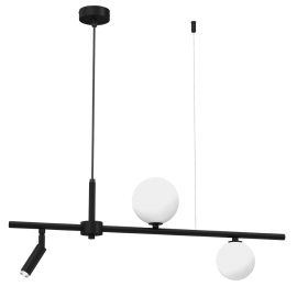 Milagro - Κρεμαστό 3φωτο Φωτιστικό Sirio 75cm Μαύρο Λευκό