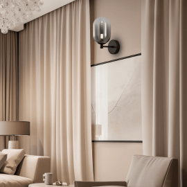 Milagro - Απλίκα Τοίχου Alias Μαύρο με Φυμέ Γυαλί