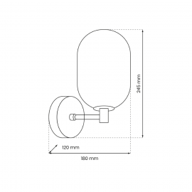 Milagro - Απλίκα Τοίχου Alias Μαύρο με Φυμέ Γυαλί