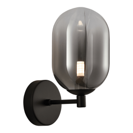 Milagro - Απλίκα Τοίχου Alias Μαύρο με Φυμέ Γυαλί