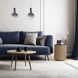 Milagro - Γυάλινο Κρεμαστό Φωτιστικό Toronto Ø25cm Μπλε Λευκό