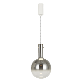 Milagro - Γυάλινο Κρεμαστό Φωτιστικό Toronto Ø25cm Ασημί Λευκό