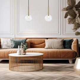 Milagro - Γυάλινο Κρεμαστό Φωτιστικό Niko Ø20cm Χρυσό