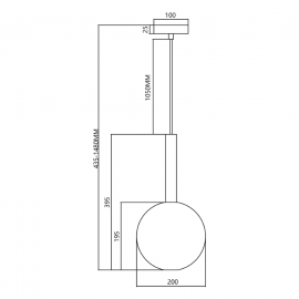 Milagro - Γυάλινο Κρεμαστό Φωτιστικό Niko Ø20cm Χρυσό