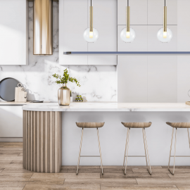 Milagro - Γυάλινο Κρεμαστό Φωτιστικό Niko Ø15cm Χρυσό