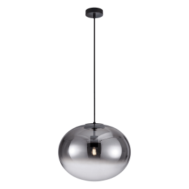 Milagro - Γυάλινο Κρεμαστό Φωτιστικό Campania Ø40cm Μαύρο Φυμέ