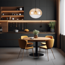 Milagro - Γυάλινο Κρεμαστό Φωτιστικό Campania Ø40cm Χρυσό Μελί