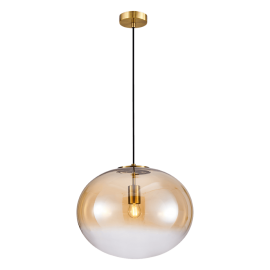 Milagro - Γυάλινο Κρεμαστό Φωτιστικό Campania Ø40cm Χρυσό Μελί