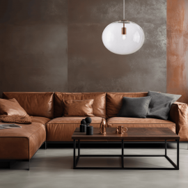 Milagro - Γυάλινο Κρεμαστό Φωτιστικό Campania Ø40cm Χρυσό Διάφανο