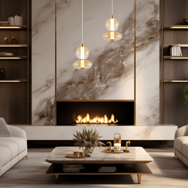 Milagro - LED Γυάλινο Κρεμαστό Φωτιστικό Daphne Υ43cm 12W Χρυσό Mε Μελί Γυαλί