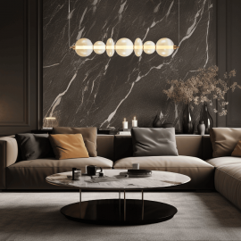 Milagro - LED Γυάλινο Κρεμαστό Φωτιστικό Daphne 118cm 40W Χρυσό Με Μελί Γυαλί