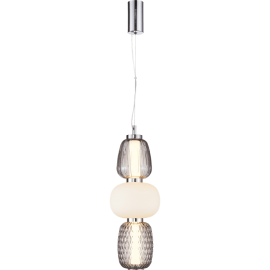 Milagro - LED Κρεμαστό Φωτιστικό Γυάλινο Caro 28W Ασημί