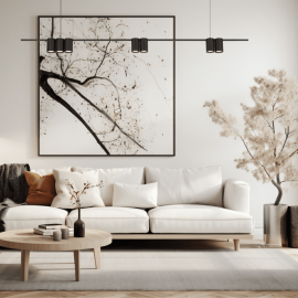 Milagro - Κρεμαστό Φωτιστικό Ράγα με Σποτ Genesis 150cm Μαύρο