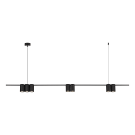 Milagro - Κρεμαστό Φωτιστικό Ράγα με Σποτ Genesis 150cm Μαύρο