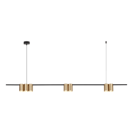 Milagro - Κρεμαστό Φωτιστικό Ράγα με Σποτ Genesis 150cm Μαύρο Με Χρυσό