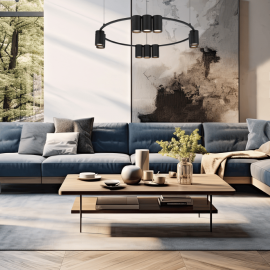 Milagro - Κρεμαστό Πολύφωτο Πολυέλαιος με Σποτ Genesis Ø60cm Μαύρο