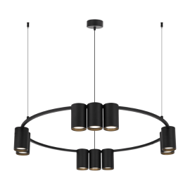 Milagro - Κρεμαστό Πολύφωτο Πολυέλαιος με Σποτ Genesis Ø60cm Μαύρο