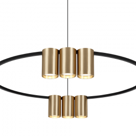 Milagro - Κρεμαστό Πολύφωτο Πολυέλαιος με Σποτ Genesis Ø60cm Μαύρο με Χρυσό