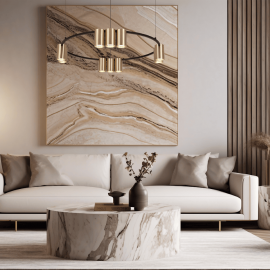 Milagro - Κρεμαστό Πολύφωτο Πολυέλαιος με Σποτ Genesis Ø60cm Μαύρο με Χρυσό