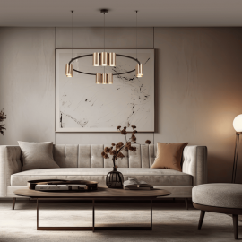 Milagro - Κρεμαστό Πολύφωτο Πολυέλαιος με Σποτ Genesis Ø60cm Μαύρο με Χρυσό