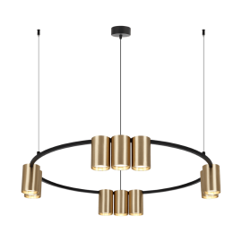 Milagro - Κρεμαστό Πολύφωτο Πολυέλαιος με Σποτ Genesis Ø60cm Μαύρο με Χρυσό