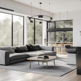 Milagro - Κρεμαστό Πολύφωτο Πολυέλαιος με Σποτ Genesis Ø100cm Μαύρο