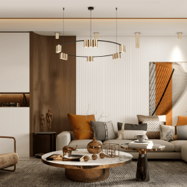 Κρεμαστό Πολύφωτο Πολυέλαιος με Σποτ Genesis Ø100cm Μαύρο με Χρυσό