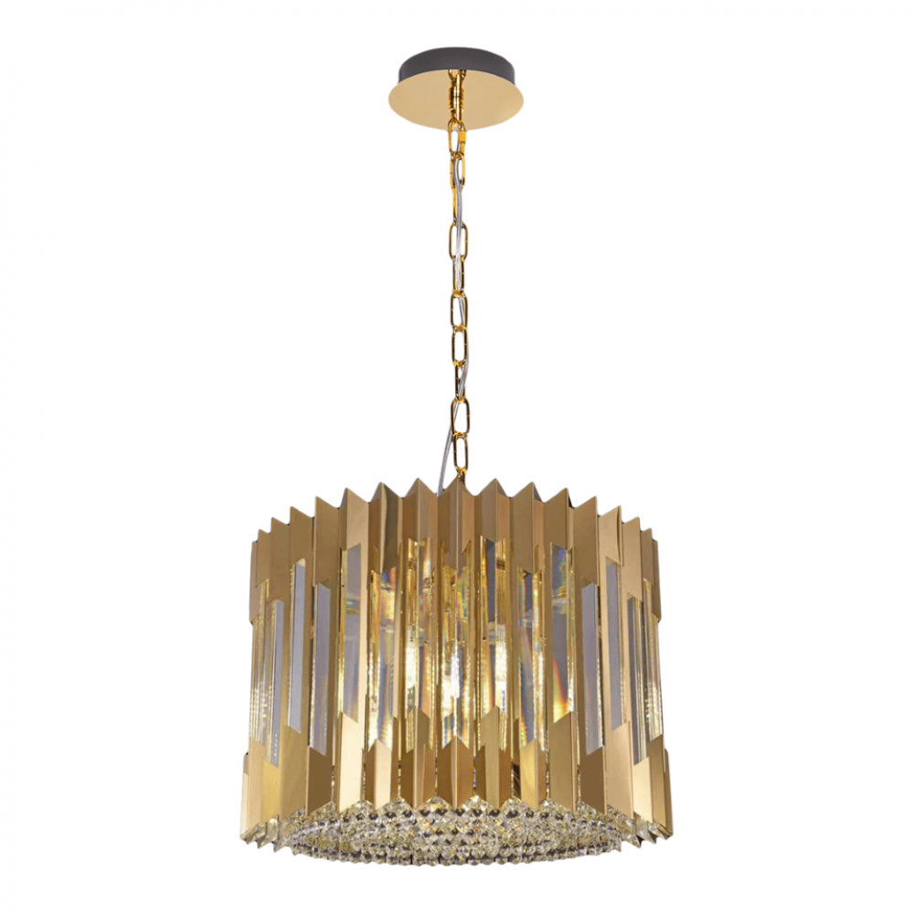 Κρεμαστό Φωτιστικό με Κρύσταλλο Ritz Gold Ø42cm