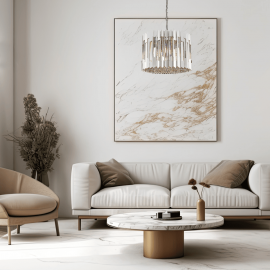 Κρεμαστό Φωτιστικό με Κρύσταλλο Ritz Chrome Ø42cm