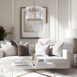 Κρεμαστό Φωτιστικό με Κρύσταλλο Ritz Chrome Ø42cm