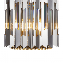 Milagro - Απλίκα Τοίχου με Κρύσταλλο Ritz με καπέλο Ø16,5cm Ασημί