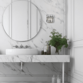 Milagro - Απλίκα Τοίχου με Κρύσταλλο Ritz με καπέλο Ø16,5cm Ασημί