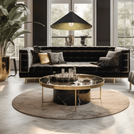 Milagro - Κρεμαστό Φωτιστικό Fuji Ø50cm Μαύρο Χρυσό