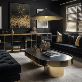 Milagro - Κρεμαστό Φωτιστικό Fuji Ø90cm Μαύρο Χρυσό