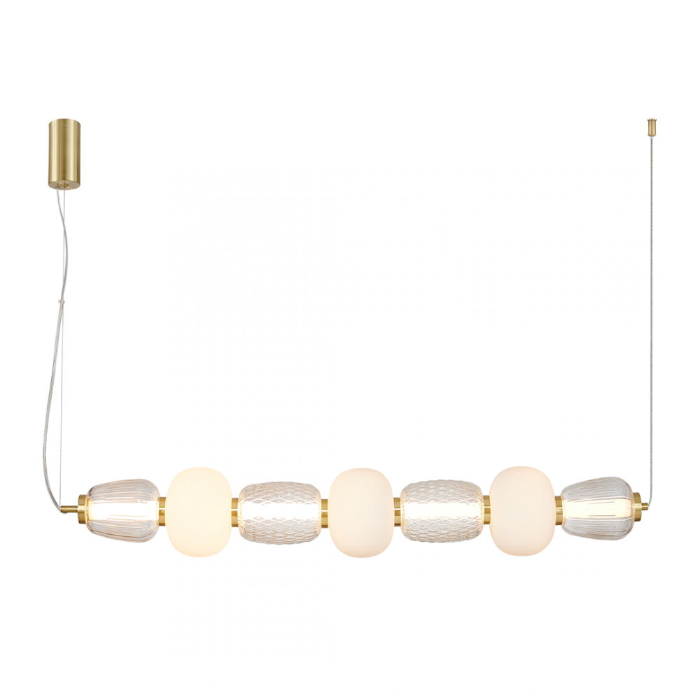 Milagro - LED Κρεμαστό Φωτιστικό Γυάλινο Caro 110cm 42W Χρυσό