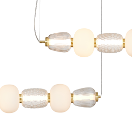 Milagro - LED Κρεμαστό Φωτιστικό Γυάλινο Caro 110cm 42W Χρυσό