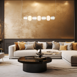 Milagro - LED Κρεμαστό Φωτιστικό Γυάλινο Caro 110cm 42W Χρυσό