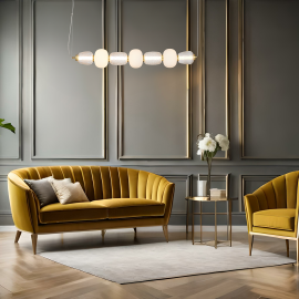 Milagro - LED Κρεμαστό Φωτιστικό Γυάλινο Caro 110cm 42W Χρυσό