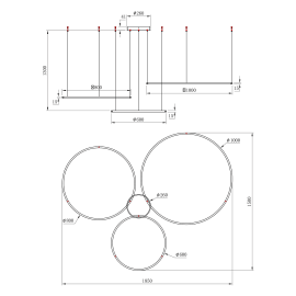 Milagro - LED Κρεμαστό Φωτιστικό Saturno Gold 100W Χρυσό