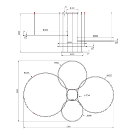 Milagro - LED Κρεμαστό Φωτιστικό Saturno Black 120W Μαύρο