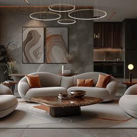 LED Κρεμαστό Φωτιστικό Saturno Gold 120W Χρυσό