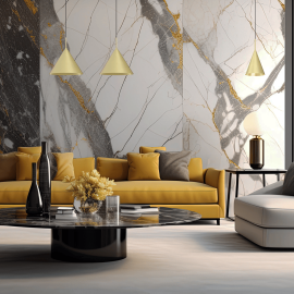 Milagro - Κρεμαστό Φωτιστικό Capital Gold Ø32cm Χρυσό με Μαύρο