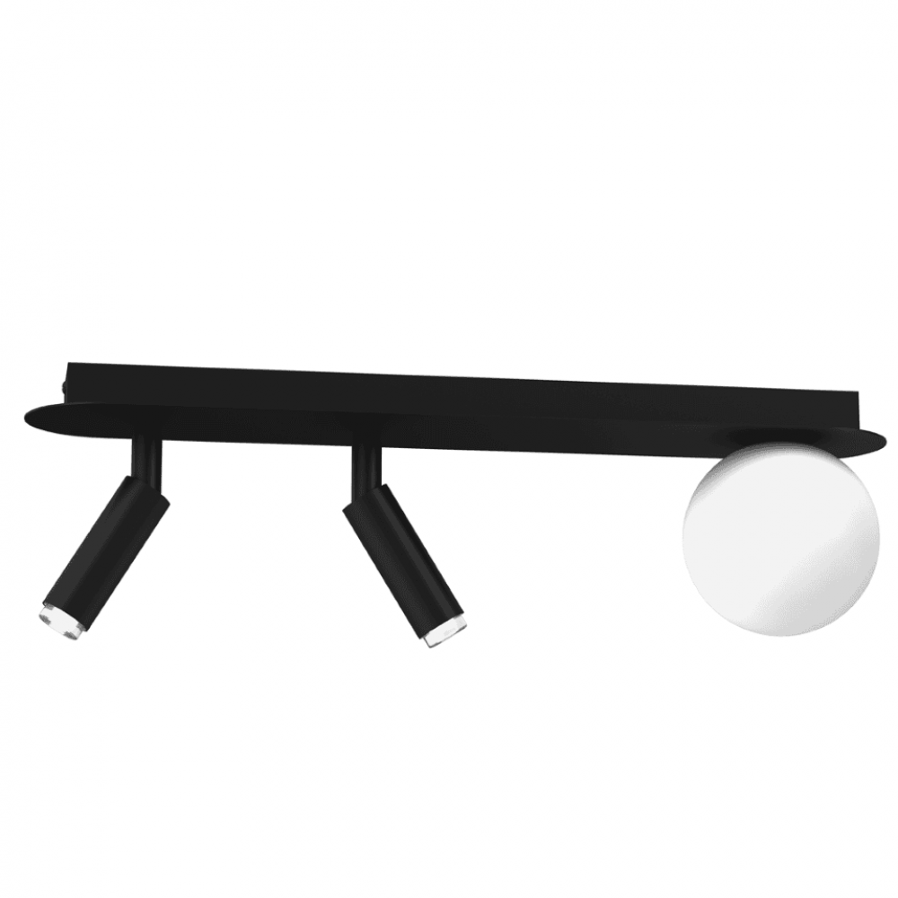 Milagro - Φωτιστικό Οροφής Ραγα Με Σποτ Και Μπάλες Sirio 44cm Μαύρο Λευκό